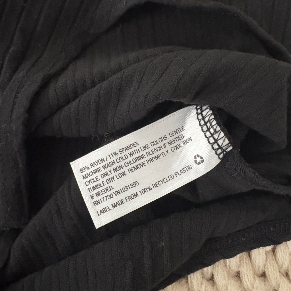 Wild Fable Ruched Ribbed Black Bodysuit - Picture 4 of 5